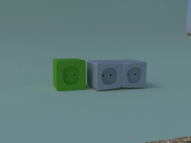 the plug is double and simple 3D Model .c4d .max .obj .3ds .fbx .stl .blend 