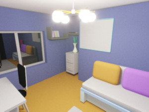 the template is a model of one room 3D Model