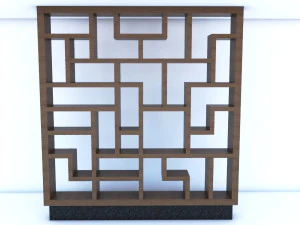 bookshelf bookcase and luxury wood decorations 3D Model