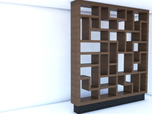 bookshelf bookcase and luxury wood decorations 3D Модель