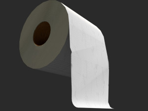 toilet paper low poly for bathroom realistic and textured Model 3D