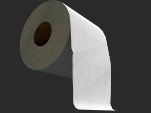 carta igienica low poly per bagno realistica e strutturata Modello 3D