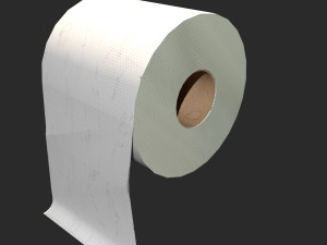 toilet paper low poly for bathroom realistic and textured 3D Model