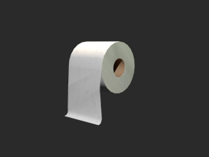 toilet paper low poly for bathroom realistic and textured 3D Model