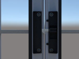 sliding window aluminum and glass sheets 1 x 1 meter realistic full size 3D Model