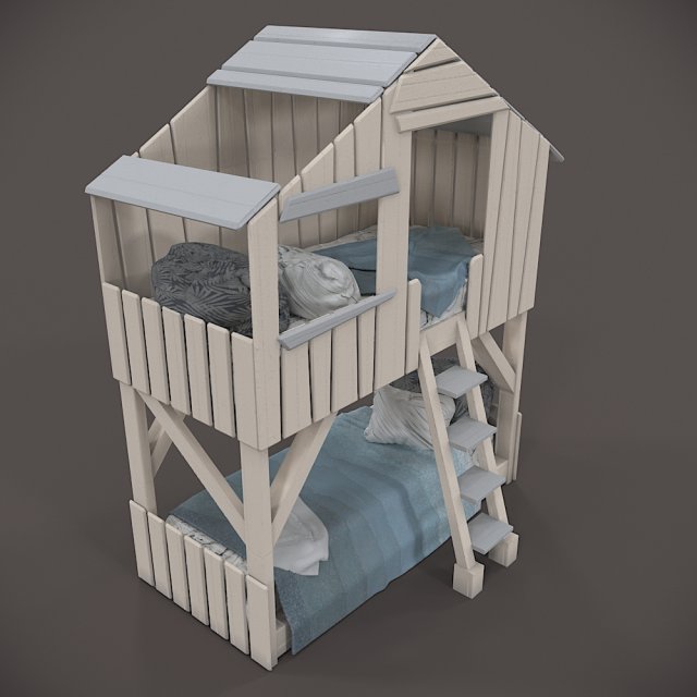 house bed for children 3D 模型 .c4d .max .obj .3ds .fbx .stl .blend 