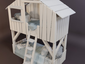 house bed for children 3D 模型