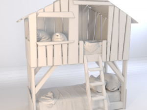 house bed for children 3D 模型