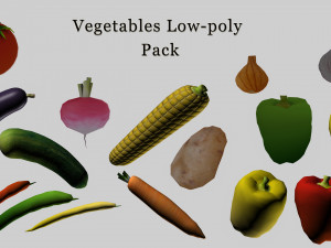low-poly vegetables pack Model 3D