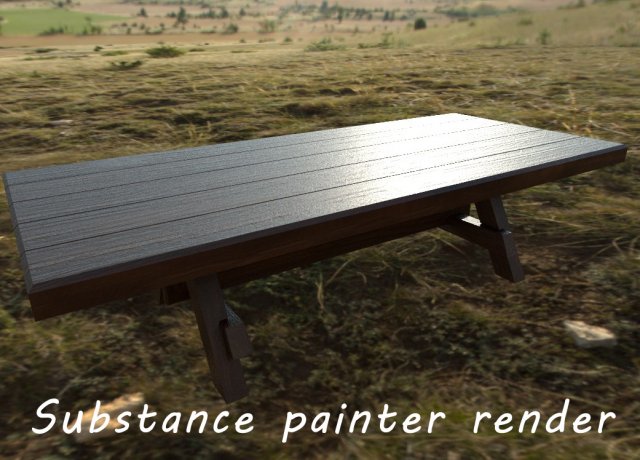 lowpoly wood table 3D Модель .c4d .max .obj .3ds .fbx .stl .blend 