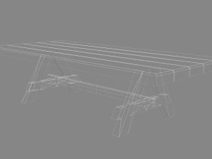 lowpoly wood table 3D Model