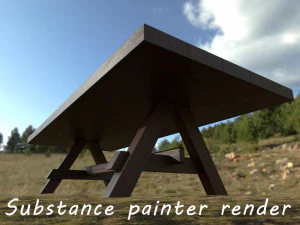 lowpoly wood table 3D Model