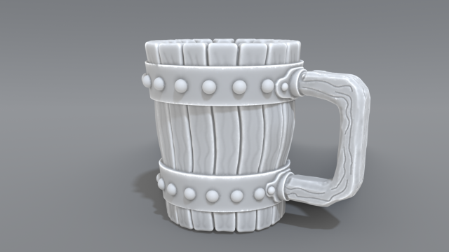 wooden cup 3Dプリントモデル .c4d .max .obj .3ds .fbx .stl .blend 