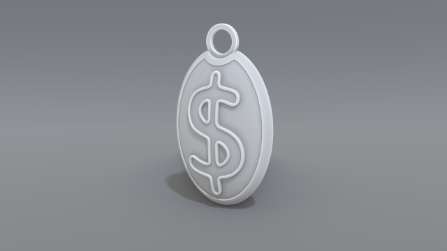 keychain dollar 3D 打印模型 .c4d .max .obj .3ds .fbx .stl .blend 