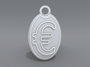keychain euro 3Dプリントモデル