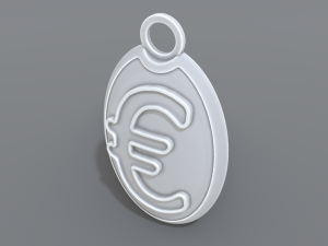 keychain euro 3Dプリントモデル
