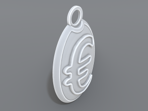 keychain euro 3Dプリントモデル
