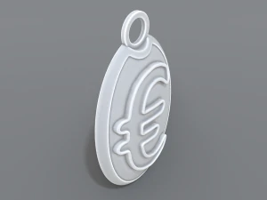 keychain euro 3D Print Model