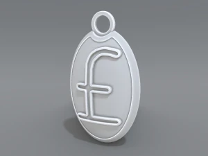 llavero libra esterlina Modelo de impresión 3D