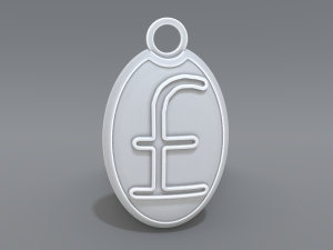 keychain pound sterling 3D-printmodel