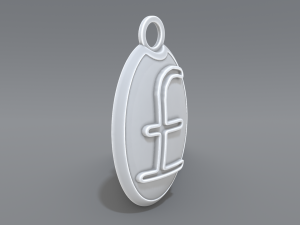keychain pound sterling 3D-printmodel