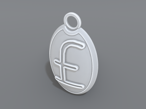 keychain pound sterling 3D-printmodel