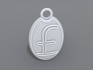 keychain pound sterling 3D-printmodel