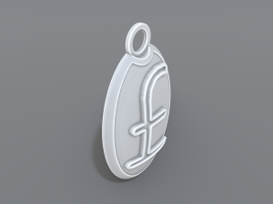 keychain pound sterling 3D-printmodel