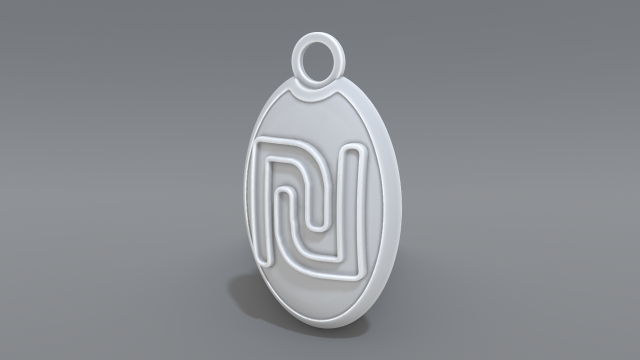 keychain sheqel 3D-printmodel .c4d .max .obj .3ds .fbx .stl .blend 