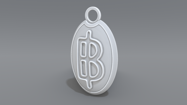 keychain baht 3Dプリントモデル .c4d .max .obj .3ds .fbx .stl .blend 