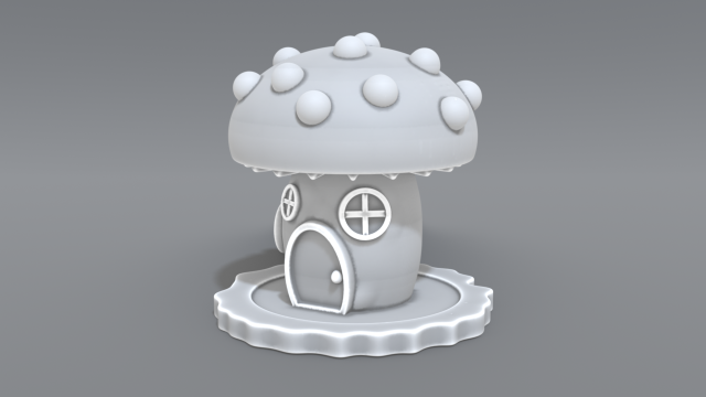 house mushroom Modello di stampa 3D .c4d .max .obj .3ds .fbx .stl .blend 