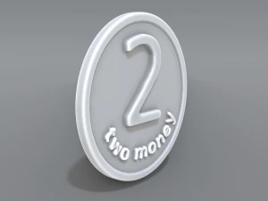 dois dinheiro Modelo de Impressão 3D
