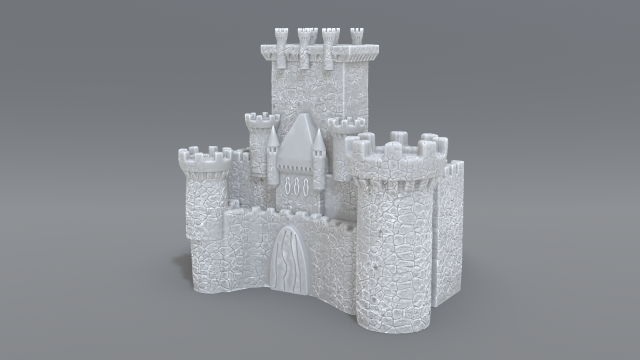 castle Model Cetak 3D .c4d .max .obj .3ds .fbx .stl .blend 
