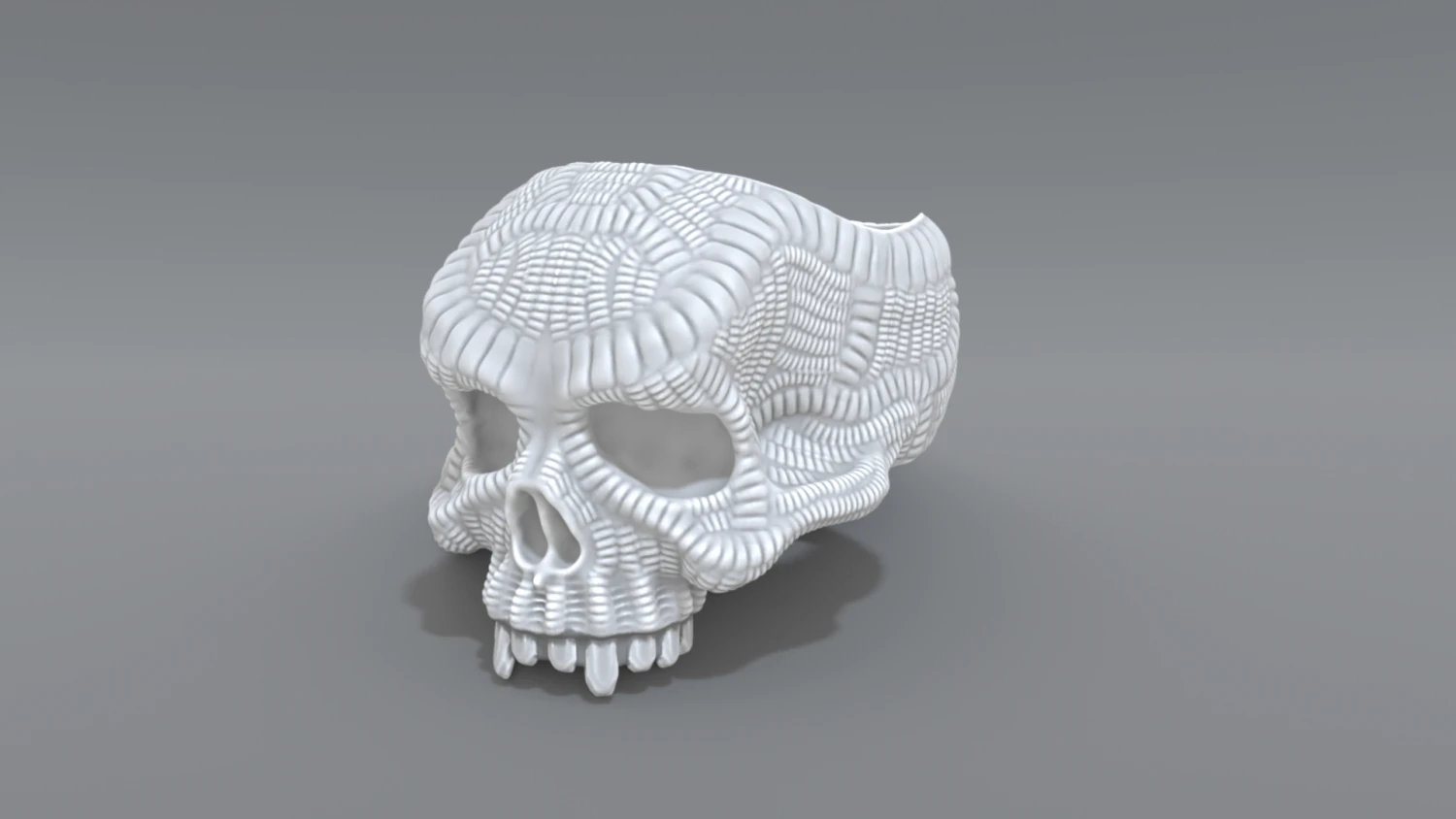 ring scull 3D Print Model .c4d .max .obj .3ds .fbx .stl .blend
