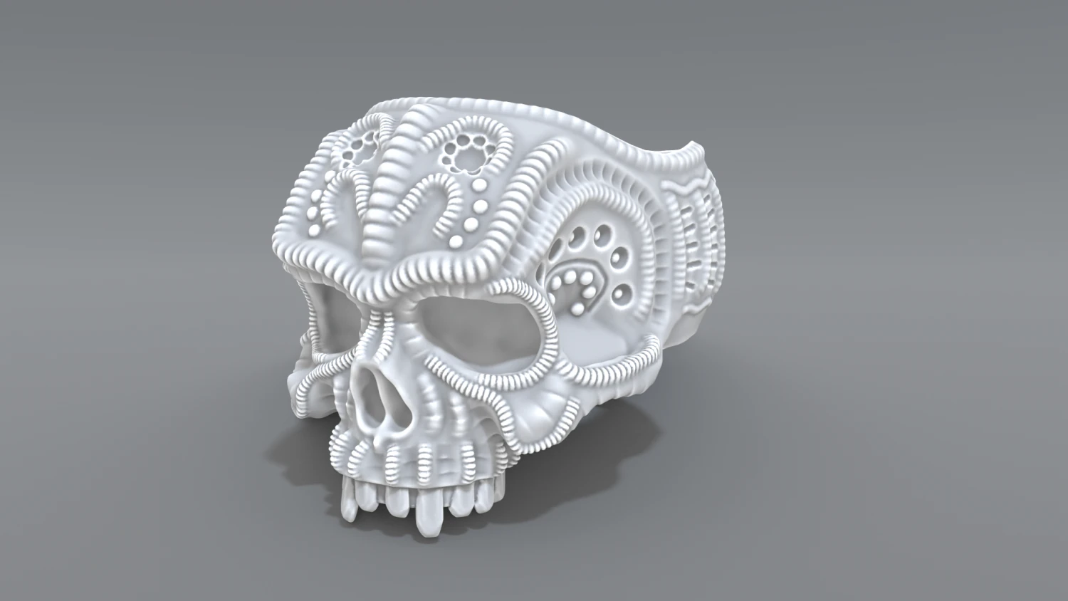 ring scull 3D Print Model .c4d .max .obj .3ds .fbx .stl .blend 