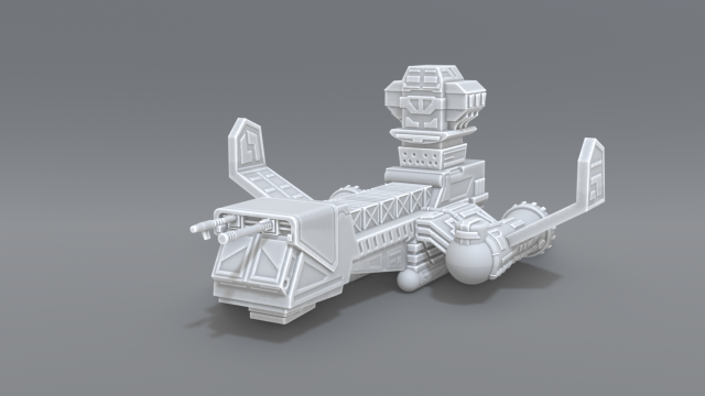 spaceship 3D Print Model .c4d .max .obj .3ds .fbx .stl .blend 