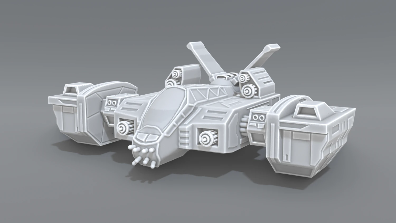 spaceship 3D Print Model .c4d .max .obj .3ds .fbx .stl .blend
