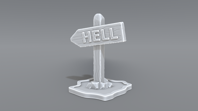 medieval road sign 3D Print Model .c4d .max .obj .3ds .fbx .stl .blend 