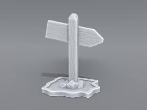 medieval road sign 3D Print Model