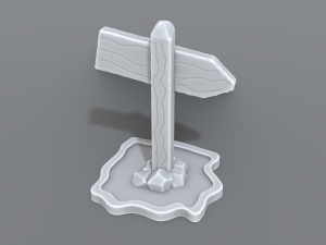 medieval road sign 3D Print Model
