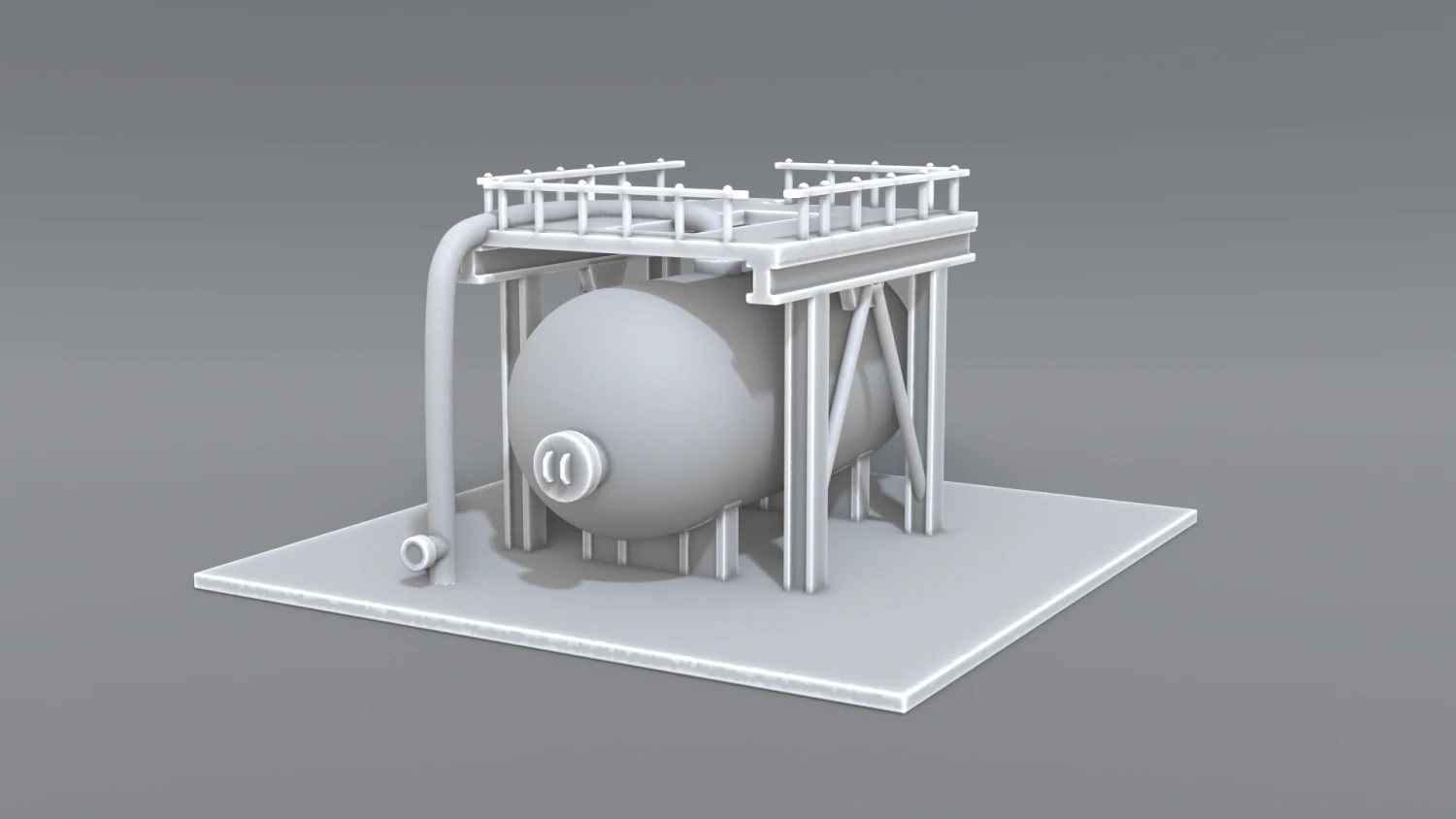 industrial tank 3D Print Model .c4d .max .obj .3ds .fbx .stl .blend 
