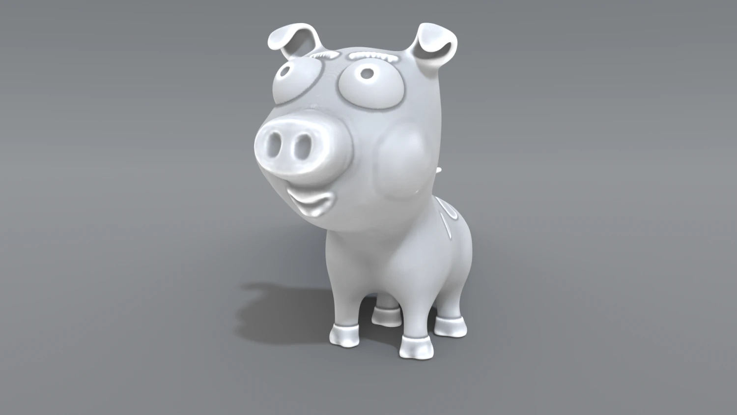cartoon piggy 3D Print Model .c4d .max .obj .3ds .fbx .stl .blend