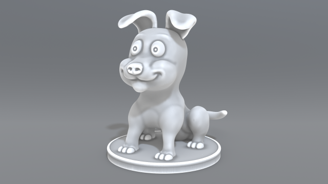 cartoon dog 3D Print Model .c4d .max .obj .3ds .fbx .stl .blend 
