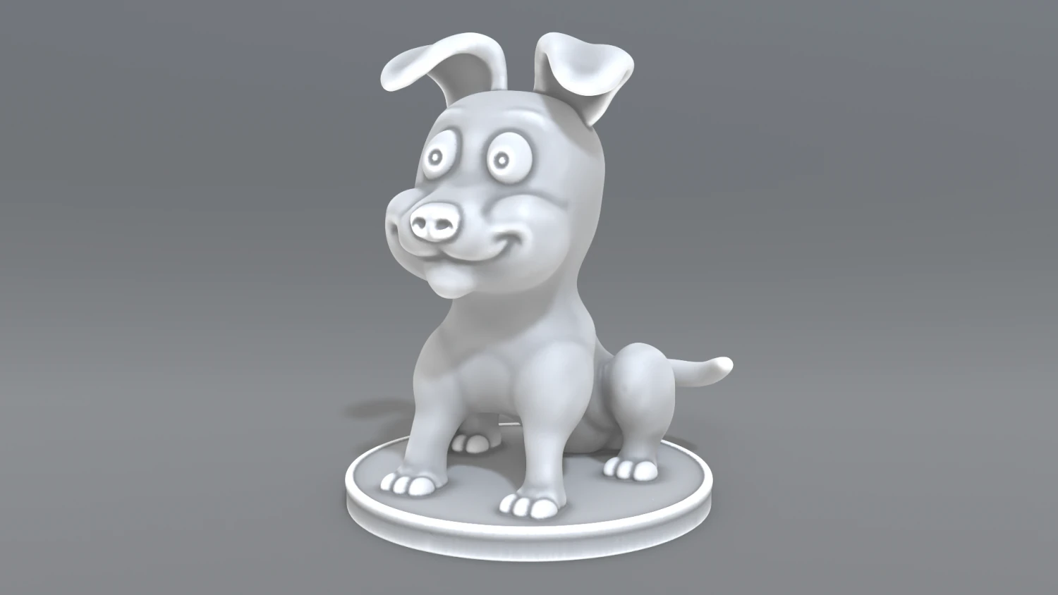 cartoon dog 3D Print Model .c4d .max .obj .3ds .fbx .stl .blend 