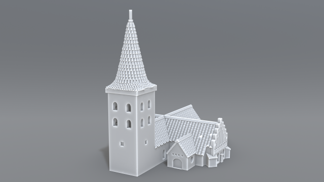 bogense church 3Dプリントモデル .c4d .max .obj .3ds .fbx .stl .blend 