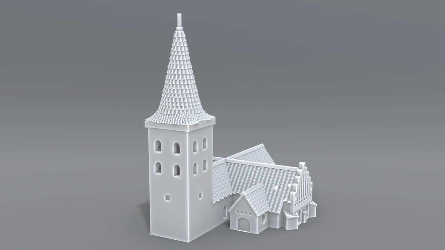 bogense church 3D Print Model .c4d .max .obj .3ds .fbx .stl .blend 