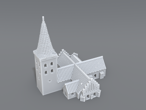 bogense church 3Dプリントモデル