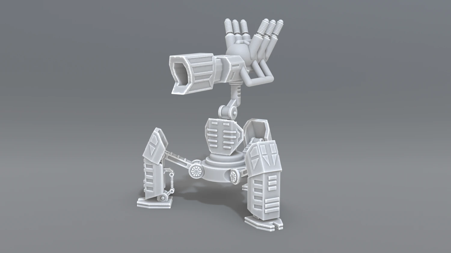 robot turret 3D Print Model .c4d .max .obj .3ds .fbx .stl .blend 