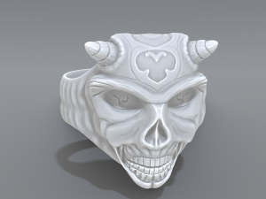 ring demon face Model do druku 3D