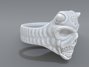 ring demon face Model do druku 3D